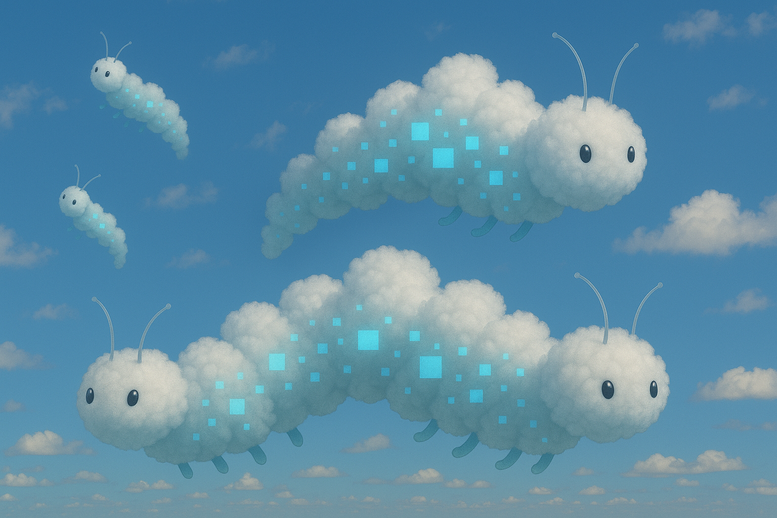 Digital cloud caterpillars